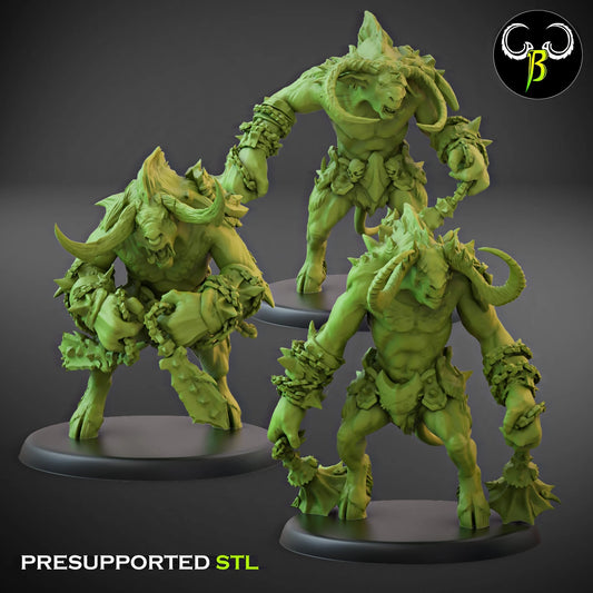 Beastmen Minotaurs set E from Clay Beast Creation 3D PRINTED MINIATURES