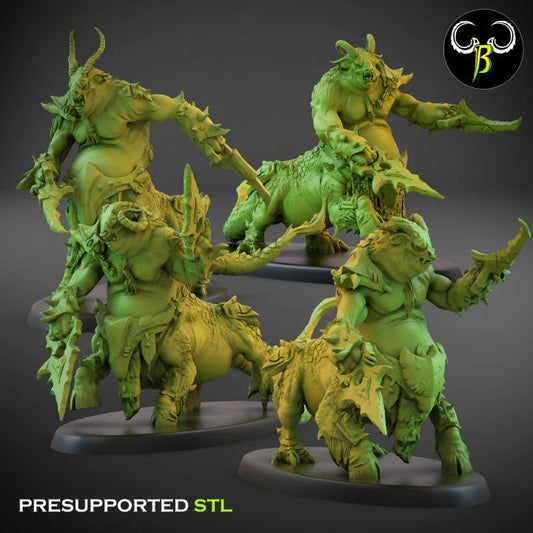 Beastmen dragon ogres Set A from Clay Beast Creation 3D PRINTED MINIATURES