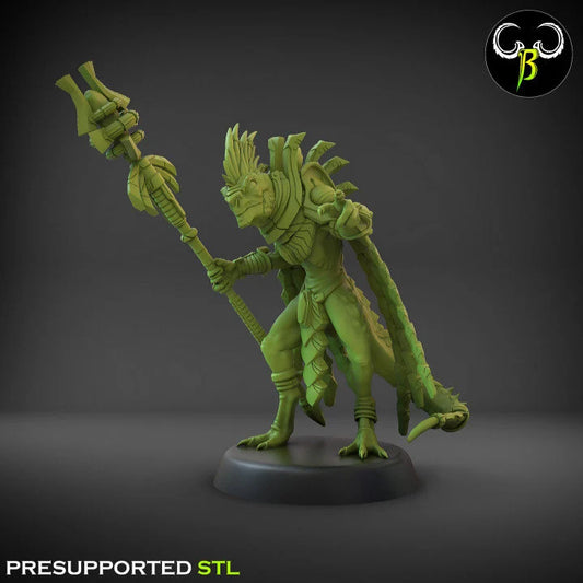 Lizardmen Novaprophet skink priest from Clay Beast Creation 3D PRINTED MINIATURES