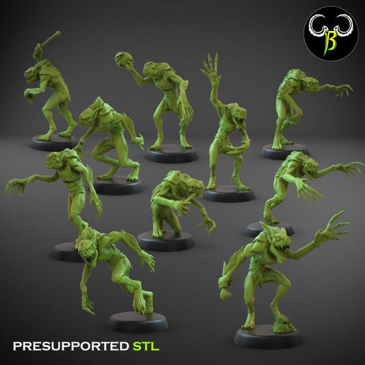 Undead marrow suckers unit from Clay Beast Creation 3D PRINTED MINIATURES