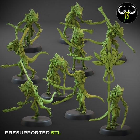 Lizardmen Novaguard skink unit from Clay Beast Creation 3D PRINTED MINIATURES