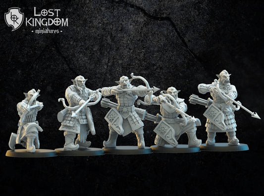 Lost Kingdom Infernal Dwarves hobgoblin archers inc command 3D PRINTED MINIATURES