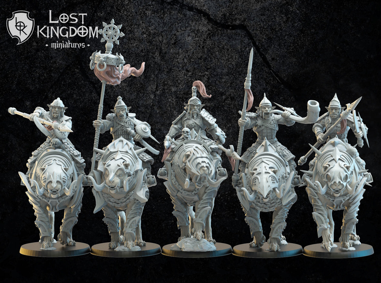 Lost Kingdom Infernal Dwarves hobgoblin knights inc command x5 3D PRINTED MINIATURES