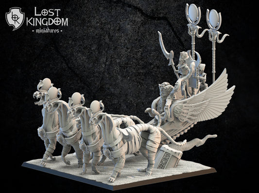 Lost Kingdom Undead pharaoh on chariot 3D PRINTED MINIATURES