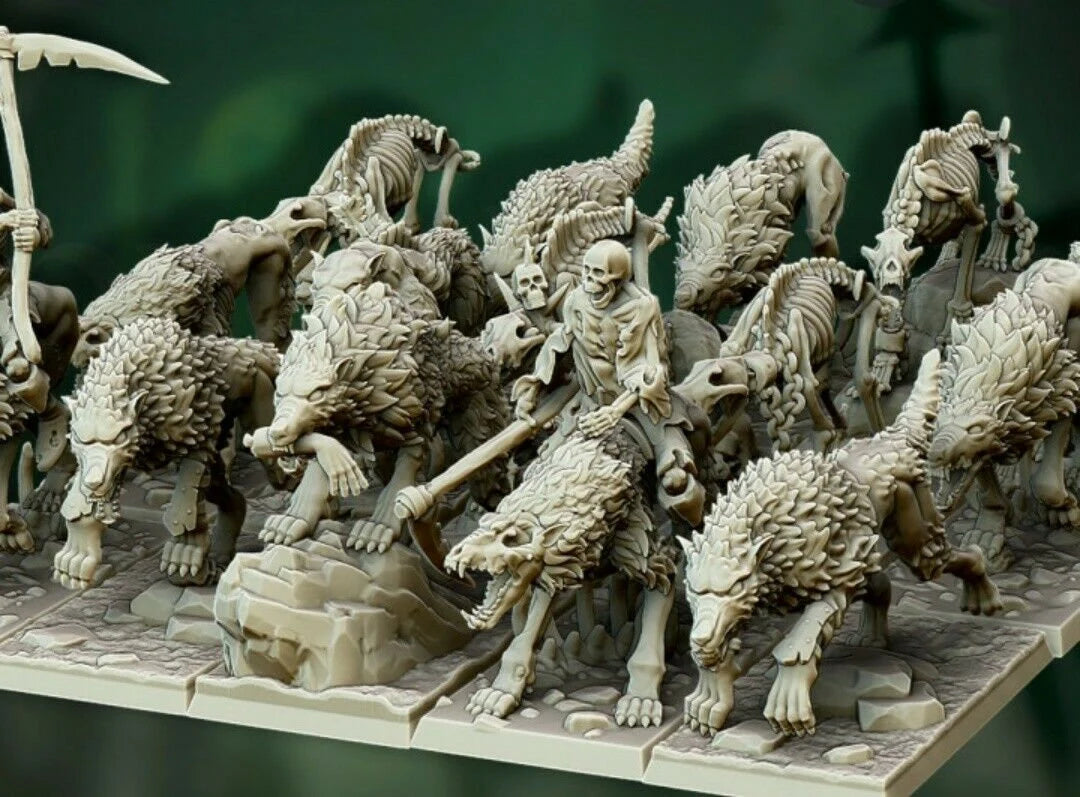 Undead dire wolves unit x10  from Highland miniatures 3D PRINTED MINIATURES