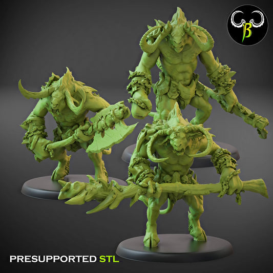 Beastmen Minotaurs set A from Clay Beast Creation 3D PRINTED MINIATURES