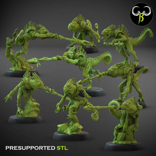 Lizardmen Novahunter skink unit from Clay Beast Creation 3D PRINTED MINIATURES