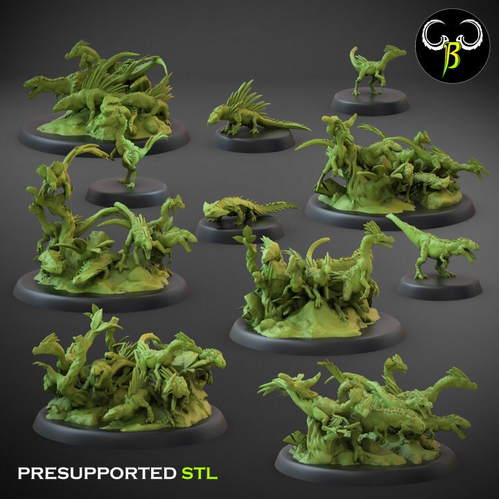 Lizardmen Saurian swarms unit from Clay Beast Creation 3D PRINTED MINIATURES