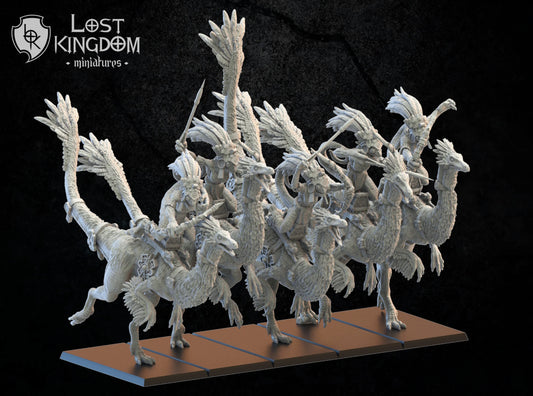 Lost Kingdom lizardmen Skink cavalry unit with bows 3D PRINTED MINIATURES