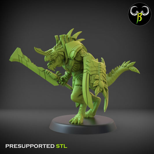 Lizardmen Saurian Stellar with sword  from Clay Beast Creation 3D PRINTED MINIATURES