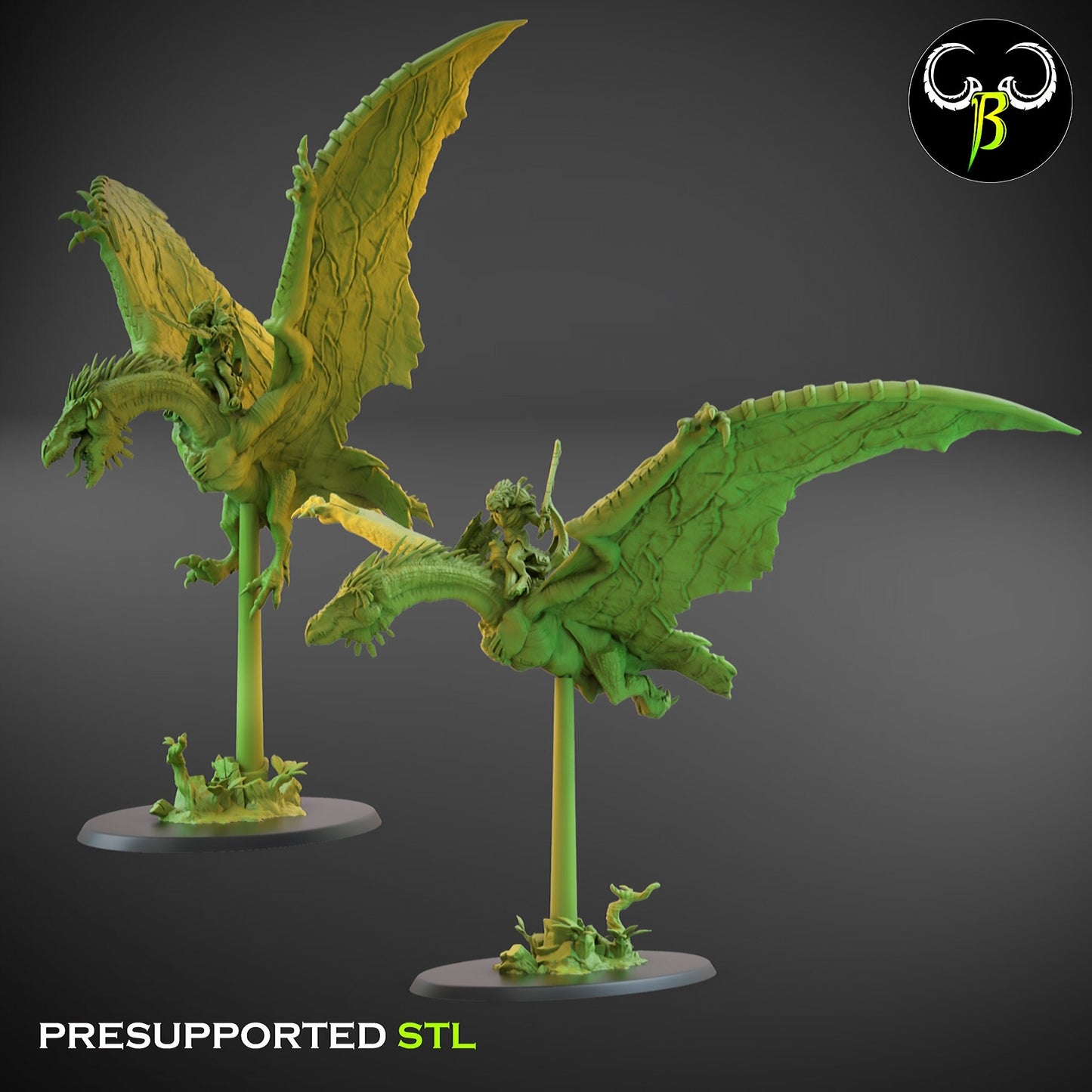 Lizardmen tyranopterix unit from Clay Beast Creation 3D PRINTED MINIATURES