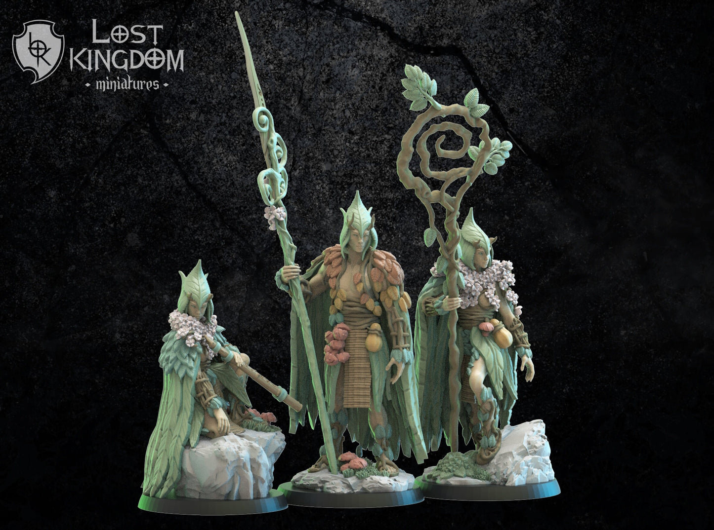 Lost Kingdom Miniatures wood elf spearmen inc command 3D PRINTED MINIATURES