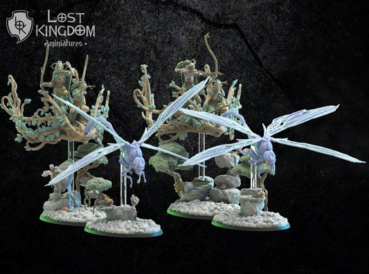 Lost Kingdom Miniatures wood elf dragon fly chariot x2 3D PRINTED MINIATURES