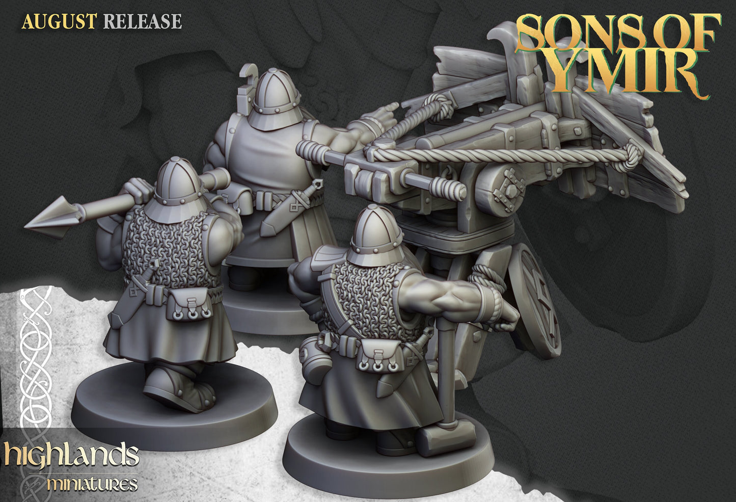 Dwarf bolt thrower artillery from Highland miniatures 3D PRINTED MINIATURES