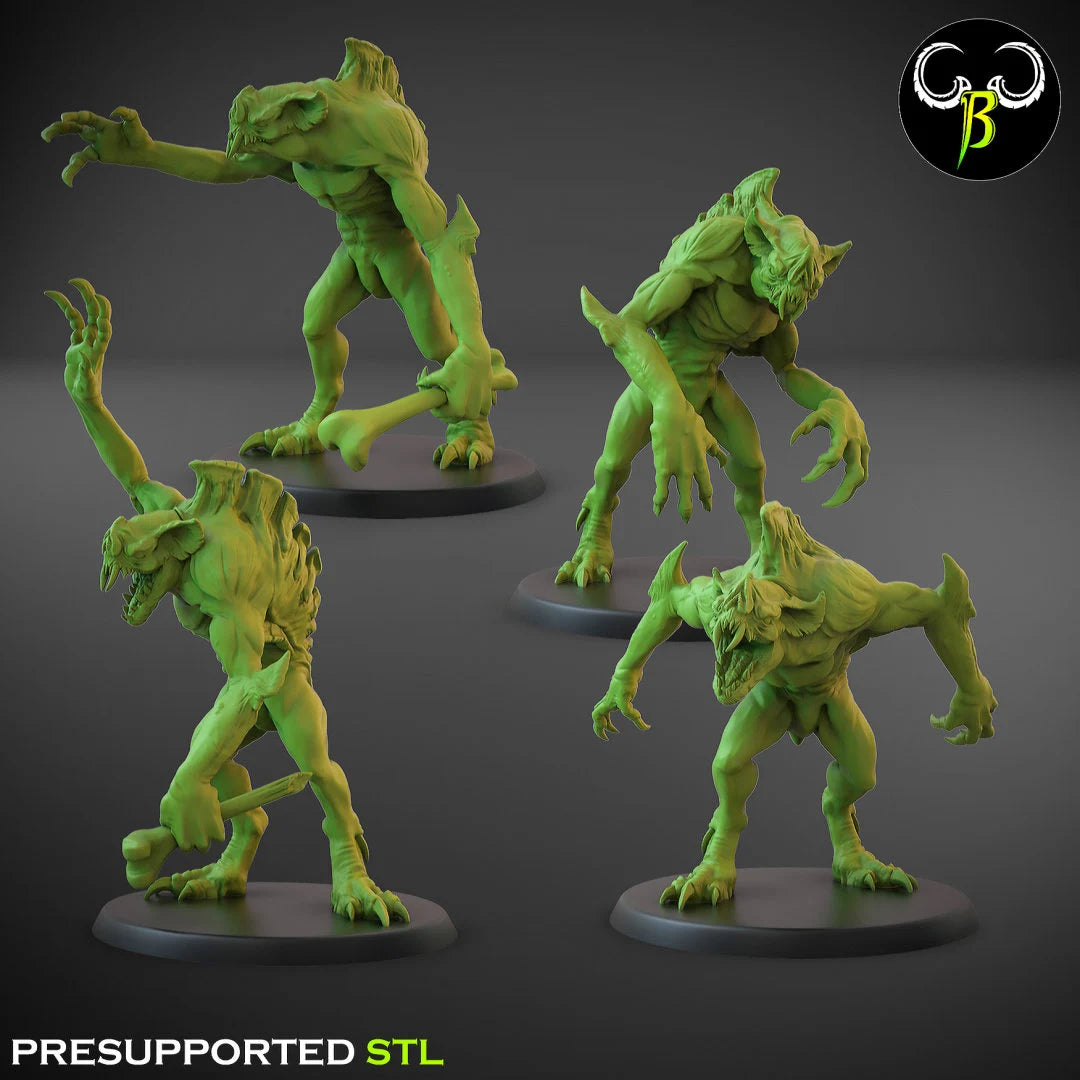 Undead ghoul tomb abominations from Clay Beast Creation 3D PRINTED MINIATURES