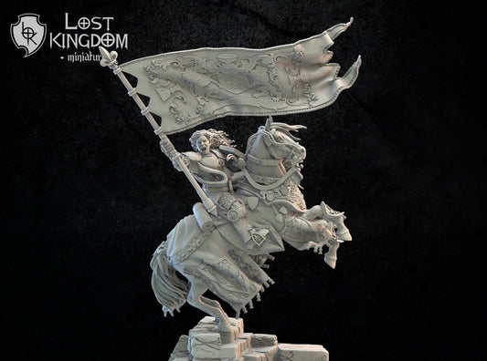 Lost Kingdom Kingdom of Mercia, mounted standard bearer 3D PRINTED MINIATURES