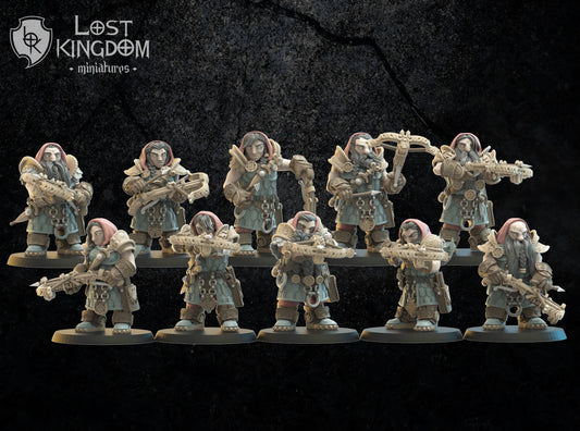 Lost Kingdom Miniatures Dwarf Crossbowmen + command group 3D PRINTED MINIATURES