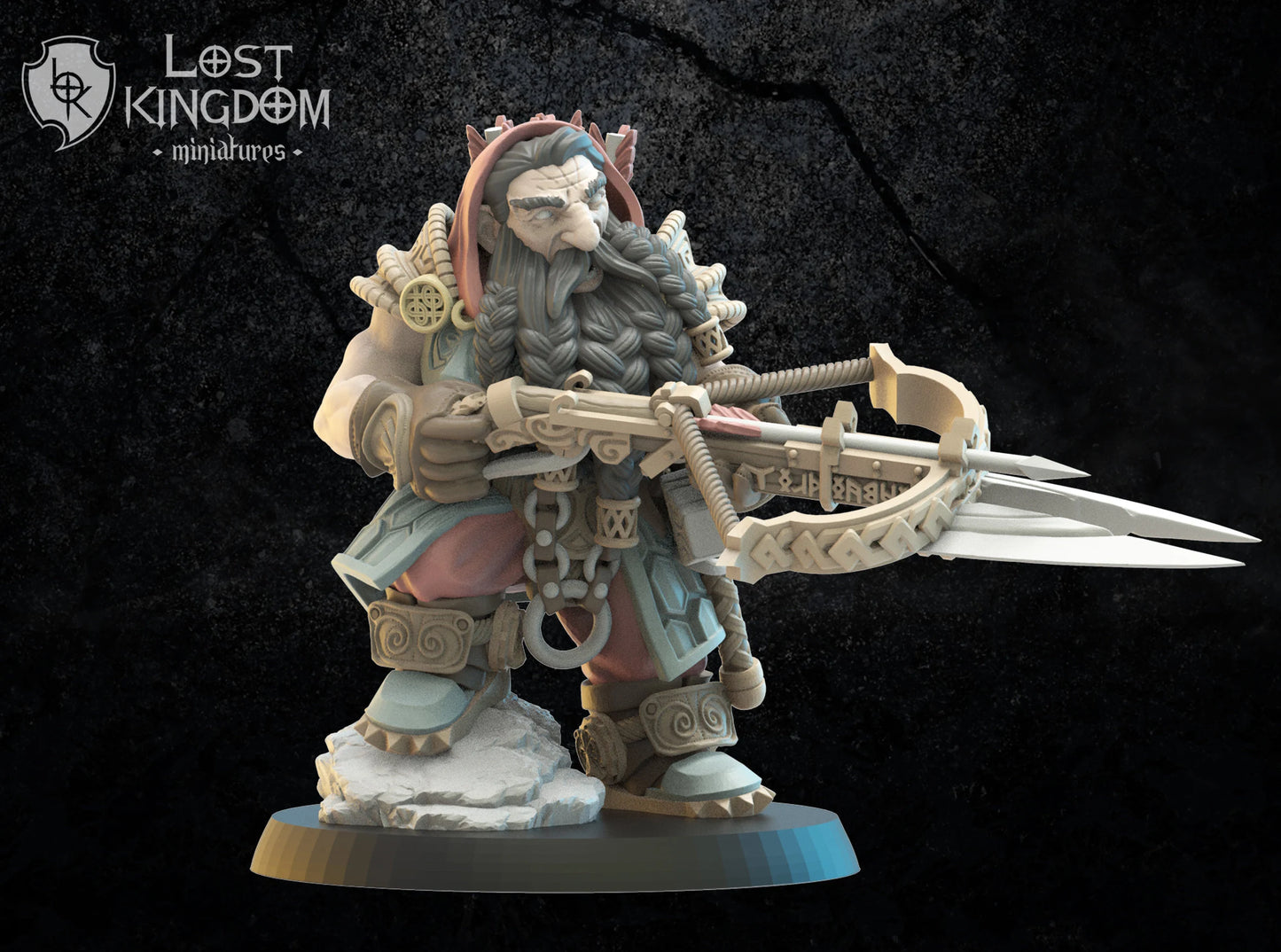 Lost Kingdom Miniatures Dwarf Hero 3D PRINTED MINIATURES