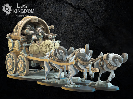 Lost Kingdom Miniatures Dwarf war wagon 3D PRINTED MINIATURES