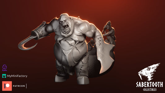 Ogre butcher with cauldron from Sabertooth collectibles 3D PRINTED MINIATURES