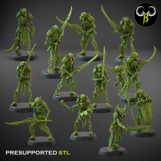 Undead Boneguard with two handed weapons from Clay Beast Creation 3D PRINTED MINIATURES