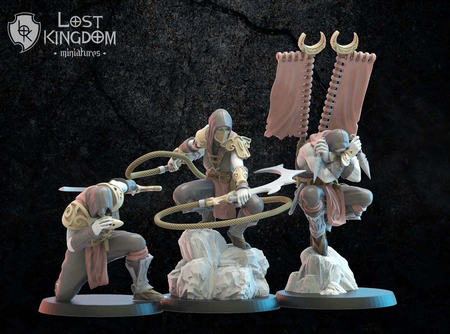 Lost Kingdom dark elf assassin command group 3D PRINTED MINIATURES