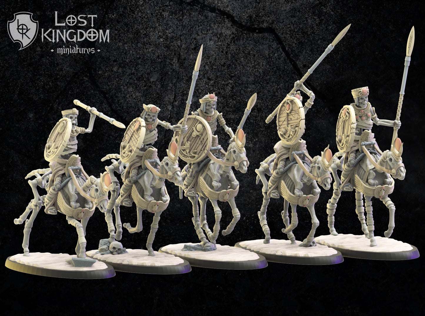 Lost Kingdom Undead skeleton cavalry x5 3D PRINTED MINIATURES