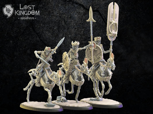 Lost Kingdom Undead skeleton cavalry command group 3D PRINTED MINIATURES