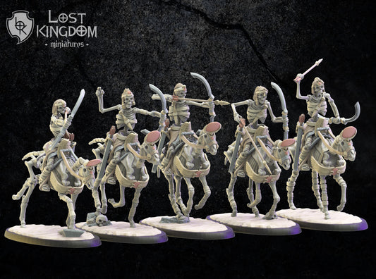 Lost Kingdom Undead skeleton cavalry archers x5 3D PRINTED MINIATURES