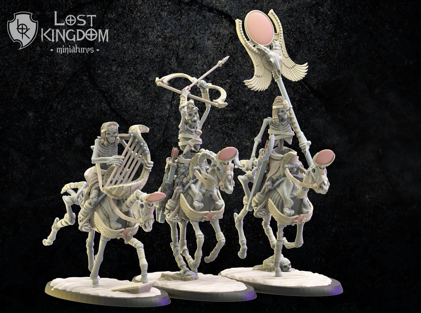 Lost Kingdom Undead skeleton cavalry archer command group 3D PRINTED MINIATURES