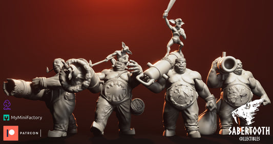 Ogre lead belch cannon unit x4 from Sabertooth collectibles 3D PRINTED MINIATURES