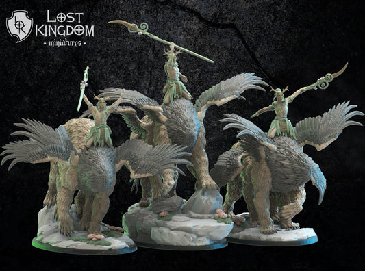 Lost Kingdom Miniatures wood elf kumokuro riders x3 3D PRINTED MINIATURES