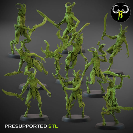 Wild hunter dryad unit from Clay Beast Creation 3D PRINTED MINIATURES