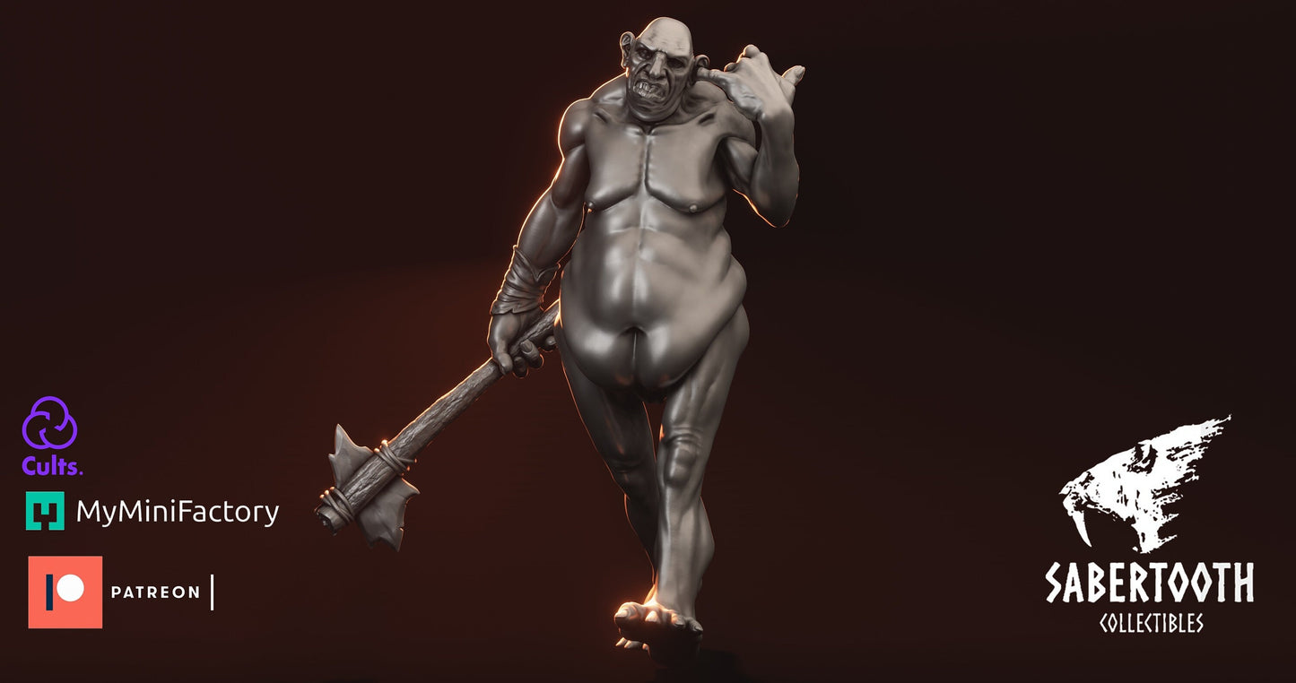 Giant crusher of men inbred from Sabertooth collectibles 3D PRINTED MINIATURES