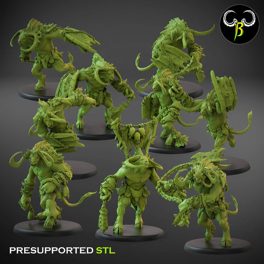 Beastmen Minotaurs with shields from Clay Beast Creation 3D PRINTED MINIATURES