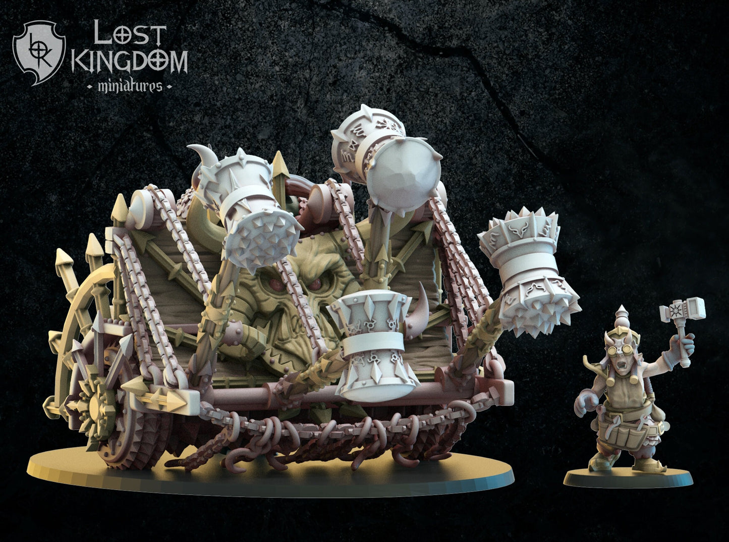 Lost Kingdom Infernal Dwarves tenderizer war engine 3D PRINTED MINIATURES