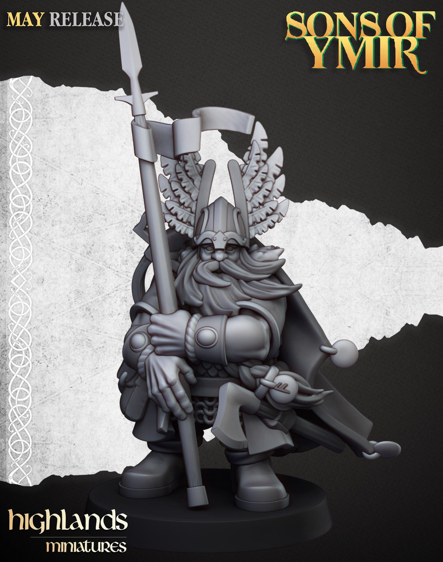 Dwarf hero from Highland miniatures 3D PRINTED MINIATURES