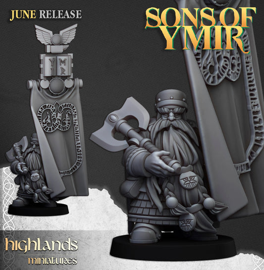 Dwarf standard bearer from Highland miniatures 3D PRINTED MINIATURES