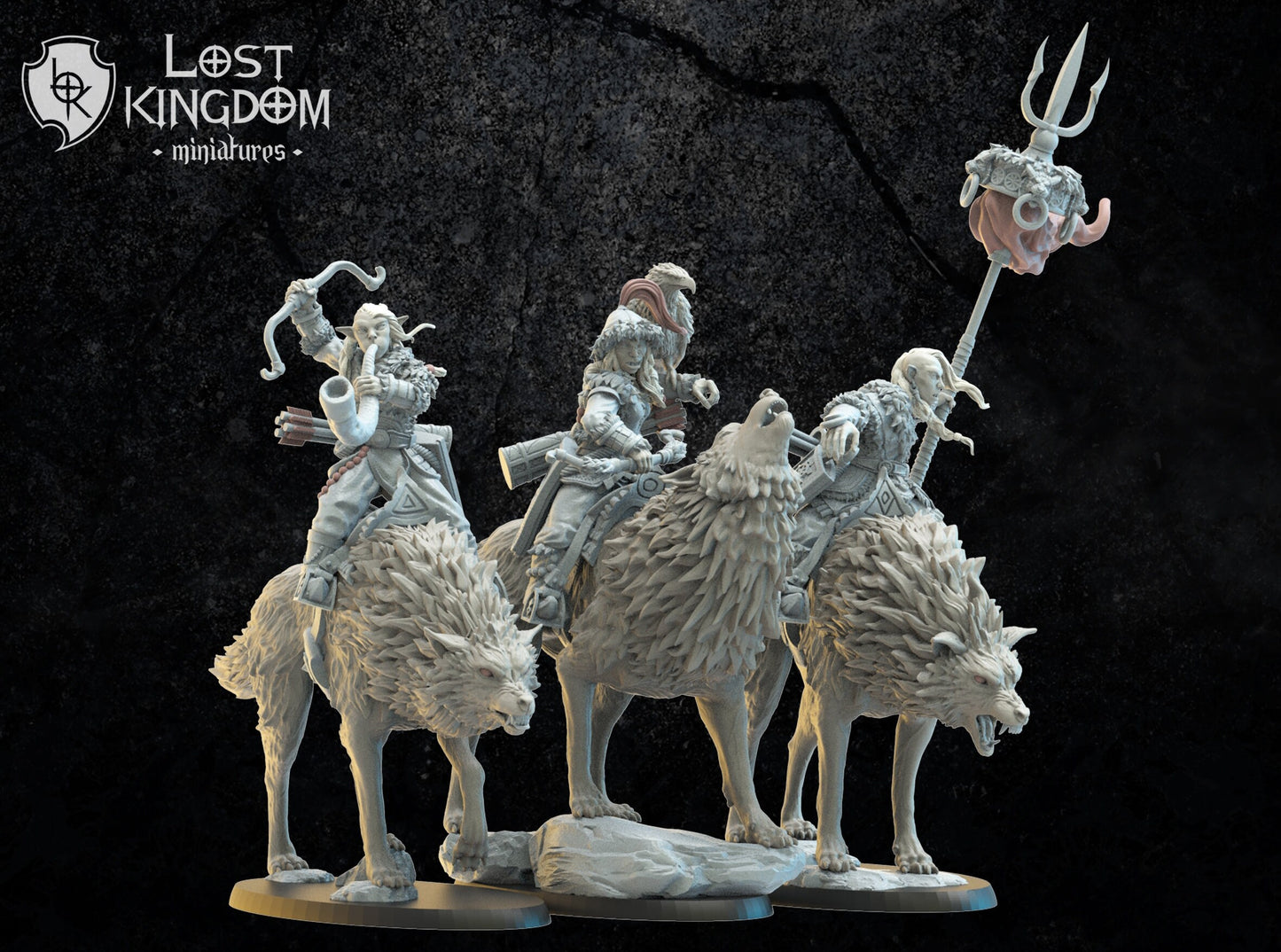 Lost Kingdom Infernal Dwarves hobgoblin wolf rider archers x10 3D PRINTED MINIATURES