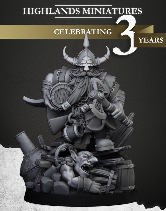 Dwarf brew master from Highland miniatures 3D PRINTED MINIATURES