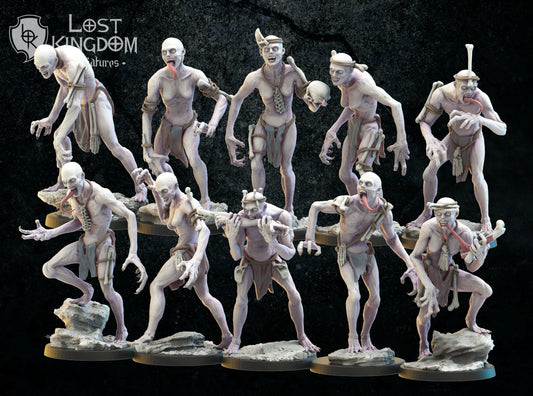 Lost Kingdom Undead pirate ghoul unit x10 3D PRINTED MINIATURES