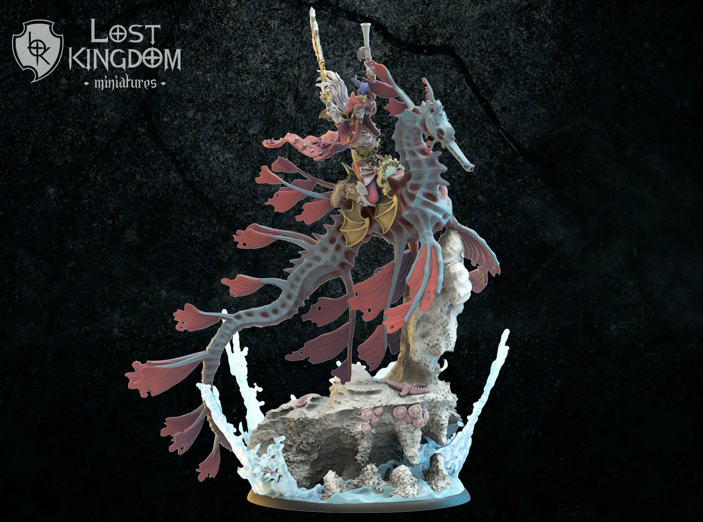 Lost Kingdom Undead pirate Vampire mounted 3D PRINTED MINIATURES