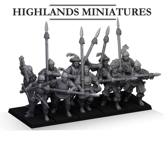 Sunland spearmen unit x20 from Highland miniatures 3D PRINTED MINIATURES