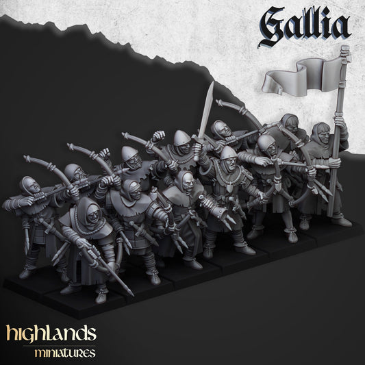 Galia men at arms archers unit x20 from Highland miniatures 3D PRINTED MINIATURES