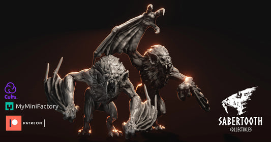 Undead vampire beasts from Sabertooth collectibles 3D PRINTED MINIATURES