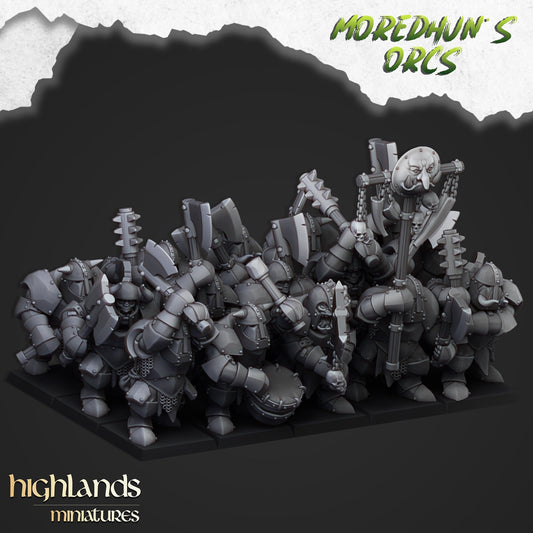 black armoured orc warriors unit x20 from Highland miniatures 3D PRINTED MINIATURES