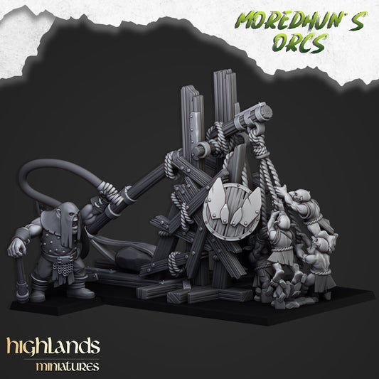 orc rock thrower artillery from Highland miniatures 3D PRINTED MINIATURES