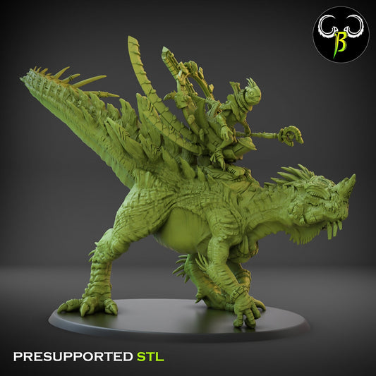 Lizardmen Coulsodon A from Clay Beast Creation 3D PRINTED MINIATURES