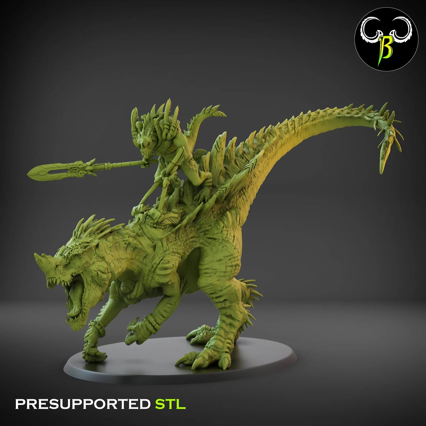 Lizardmen Coulsodon B from Clay Beast Creation 3D PRINTED MINIATURES
