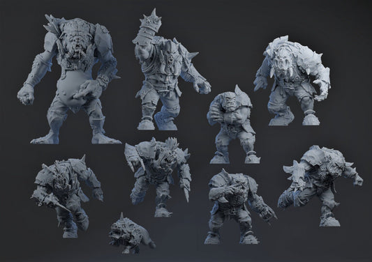 Brutefun Fantasy football full team orc pigiron pummelers 3D PRINTED MINIATURES